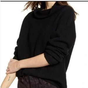 Chelsea28 Black Ribbed Turtleneck Sweater